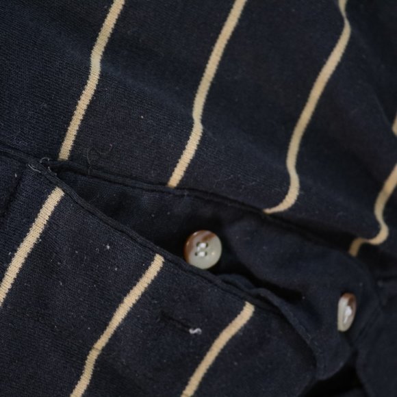 Club International Men's Small Short Sleeved Striped Polo Collared Blue Shirt - Picture 7 of 7